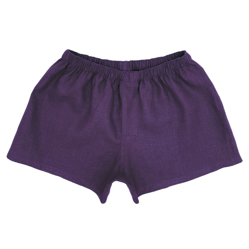 Rotation-Ready Plum Linen Boxers for Men