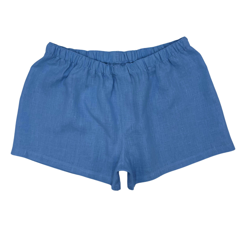 Steel Blue Mens Linen Boxer Shorts