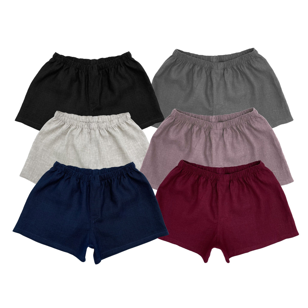 Women’s Linen Boxer Shorts Set