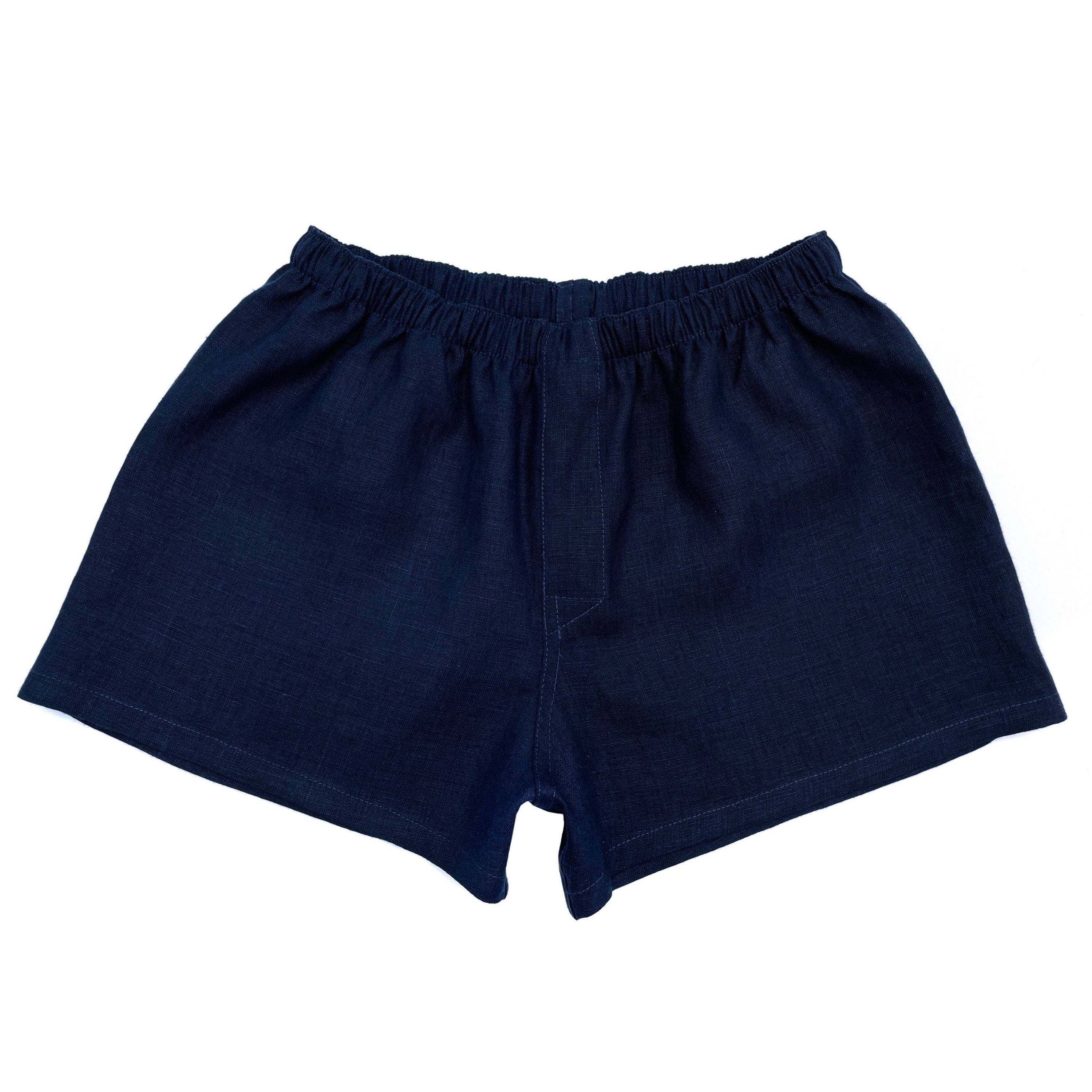 Organic Linen Men's Underwear Navy Blue