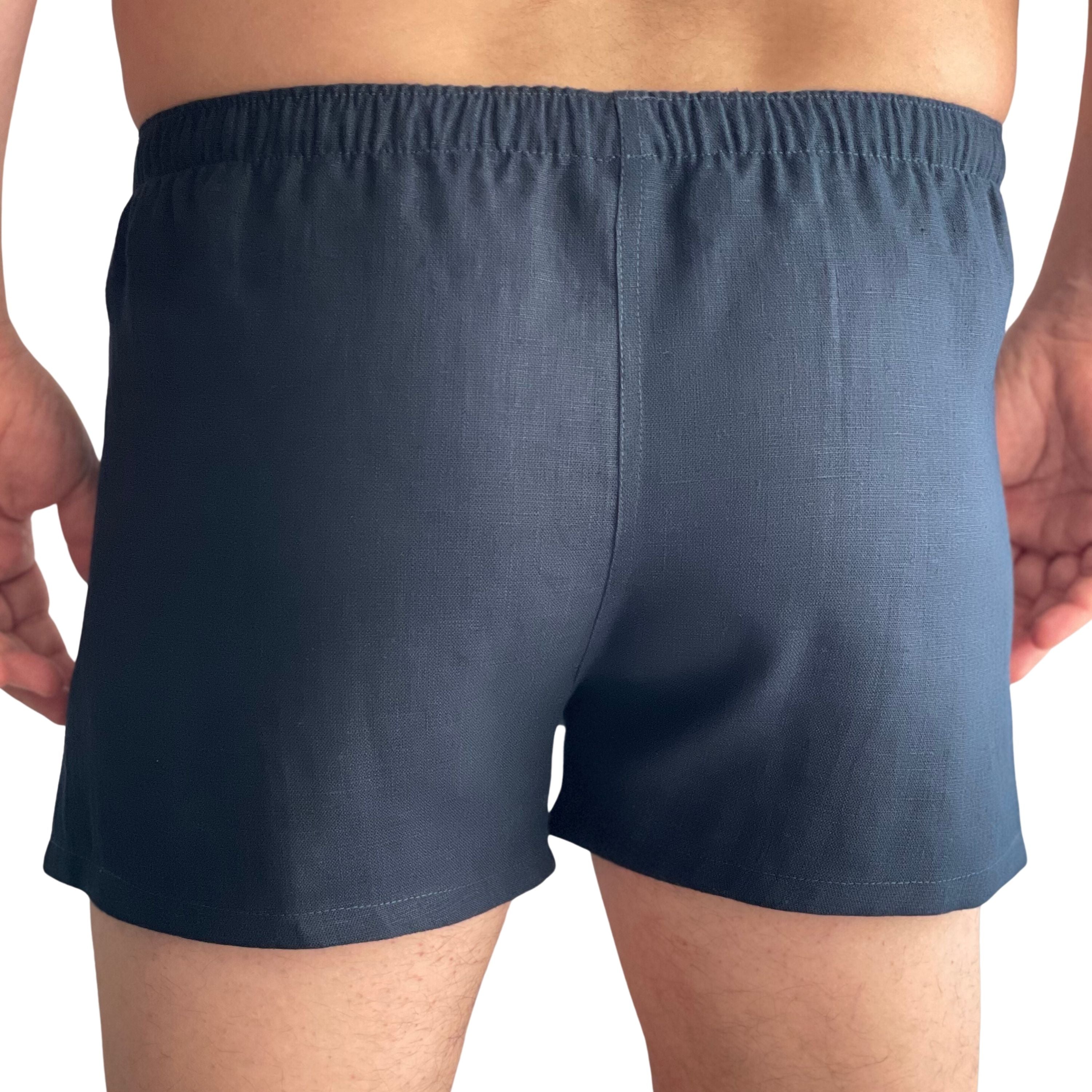 Organic Linen Men's Underwear Navy Blue