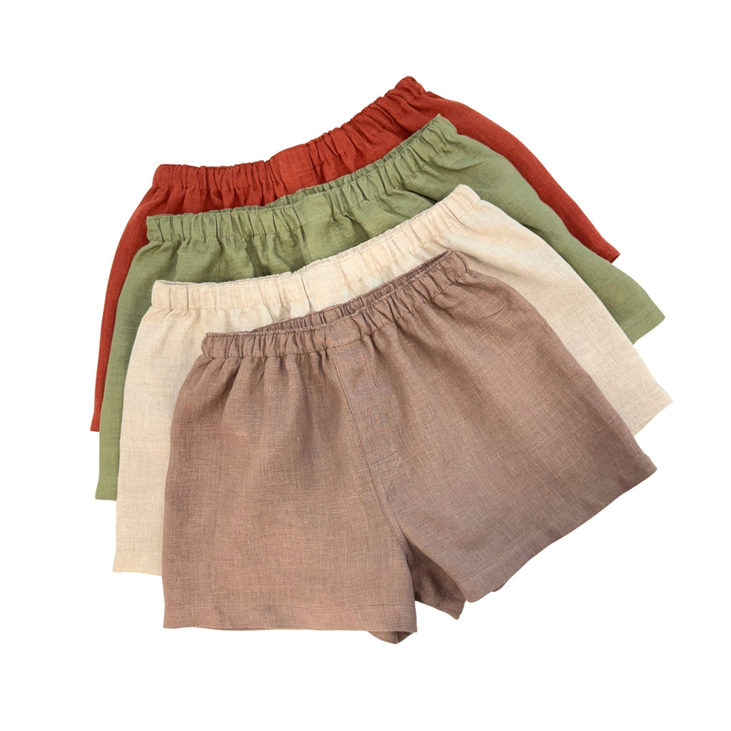 Linen Boxer Shorts Set for Women
