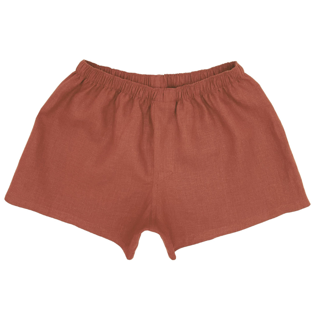 Smooth-Surface Cinnamon Men’s Linen Underwear