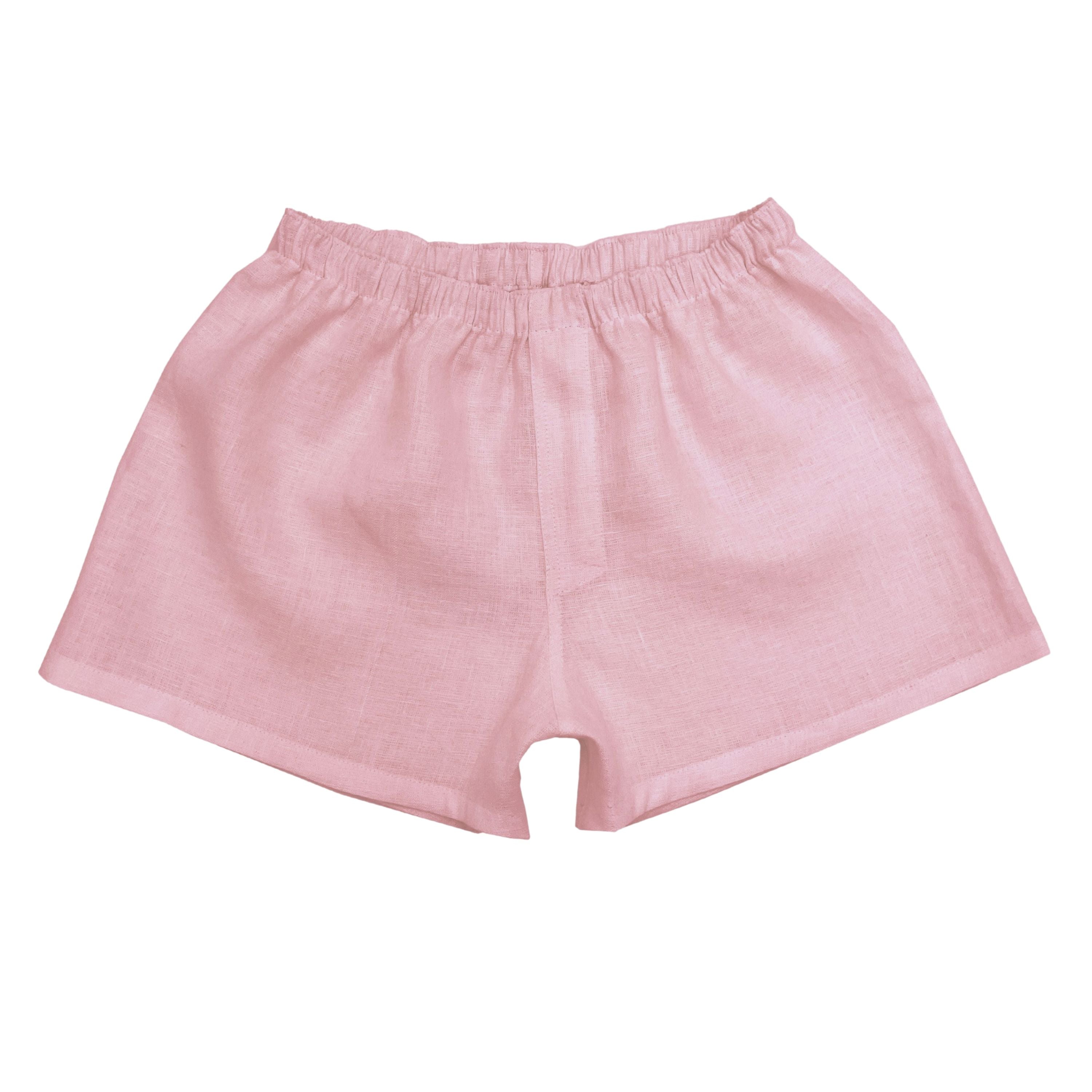 Women’s Dusty Rose Linen Boxer Shorts