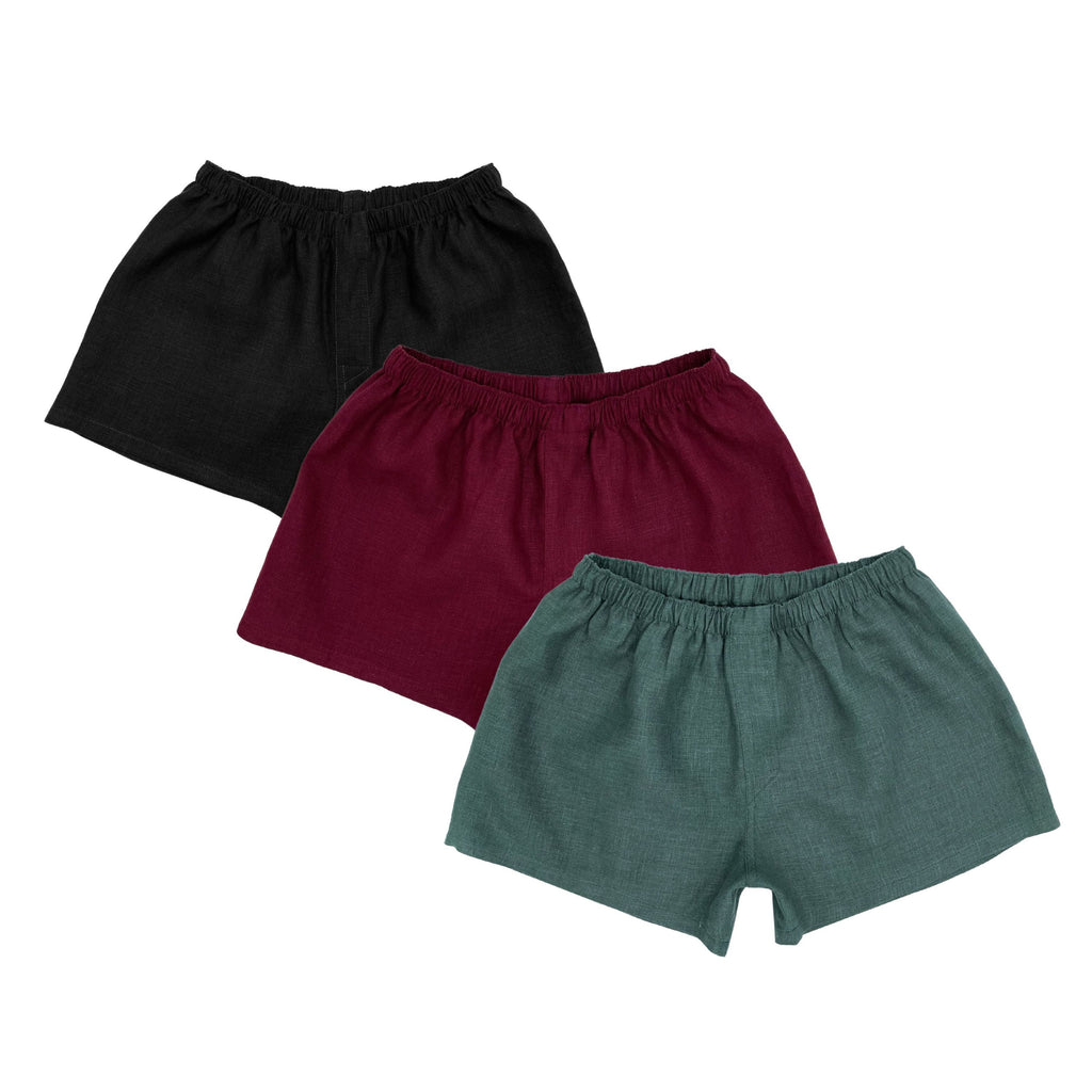 Relaxed Fit Linen Boxer Shorts