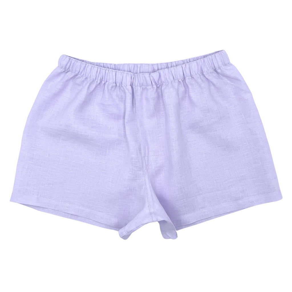 Quick-Drying Light Purple Mens Linen Boxer Shorts