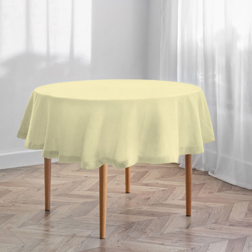 Light Yellow Round Tablecloth