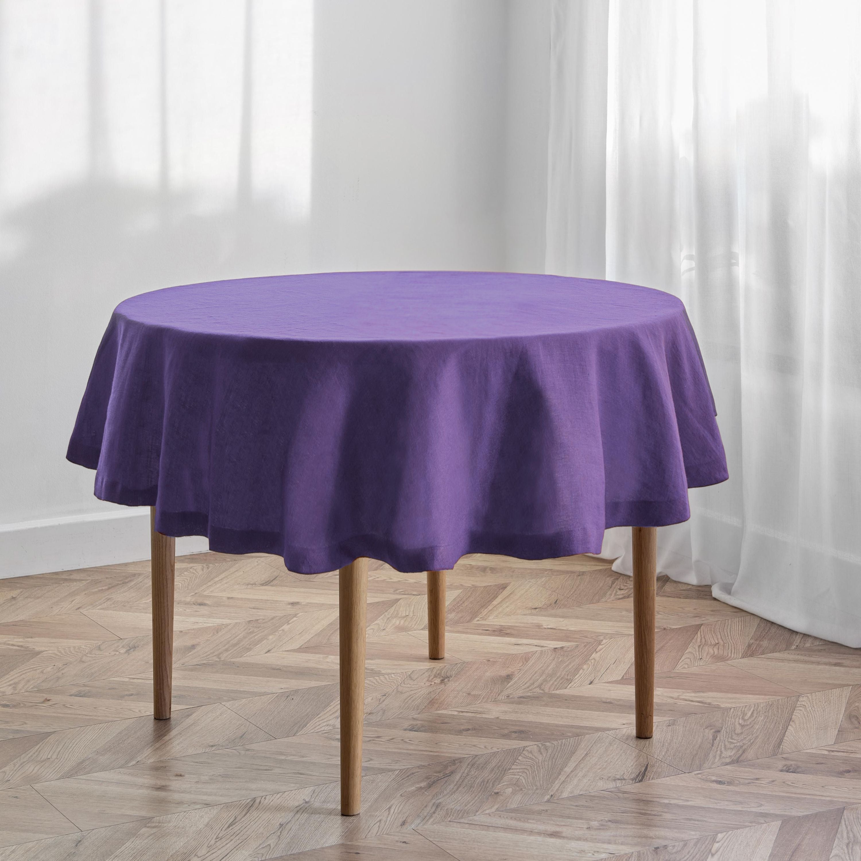 Plum Linen Round Tablecloths