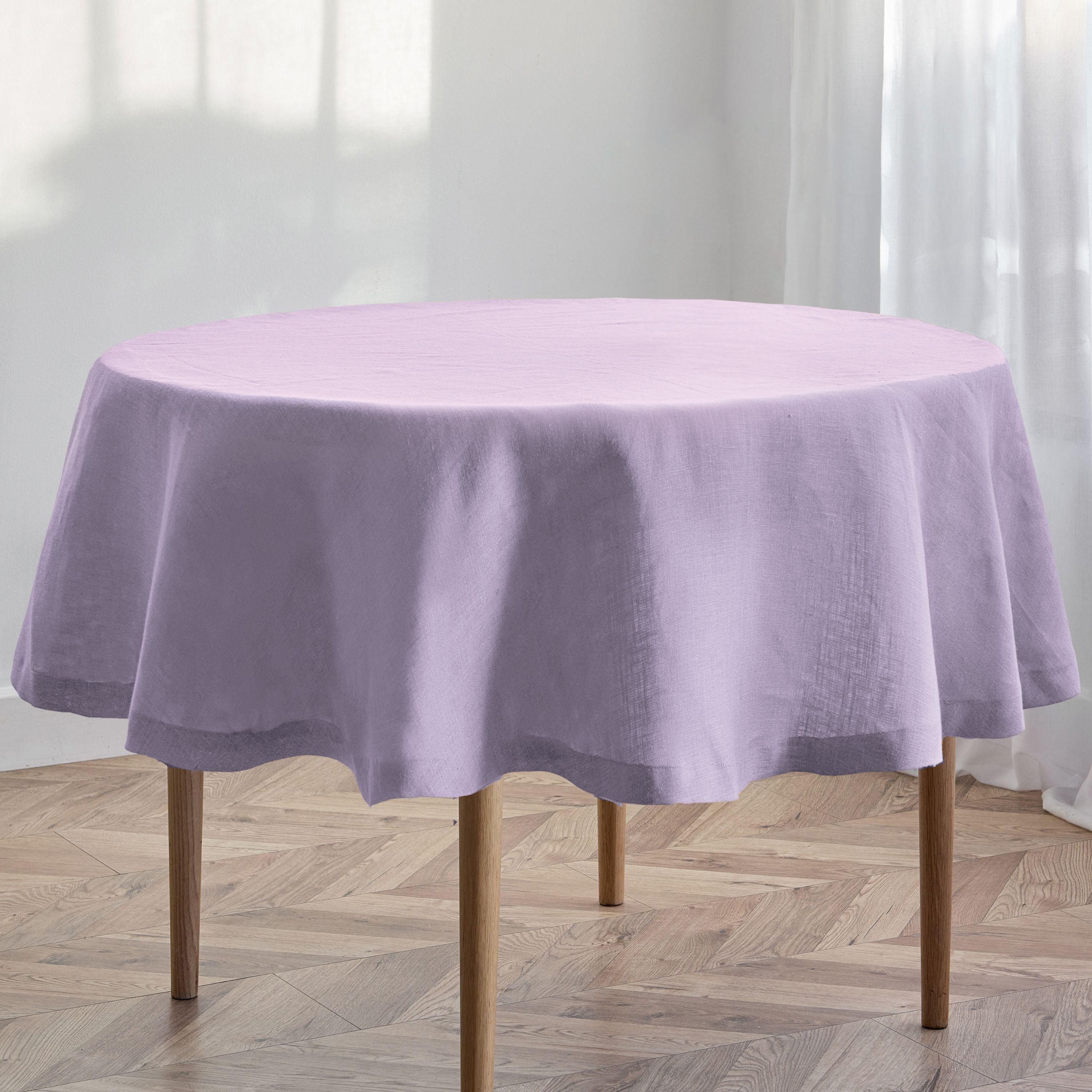 Lavender Round Linen Tablecloth