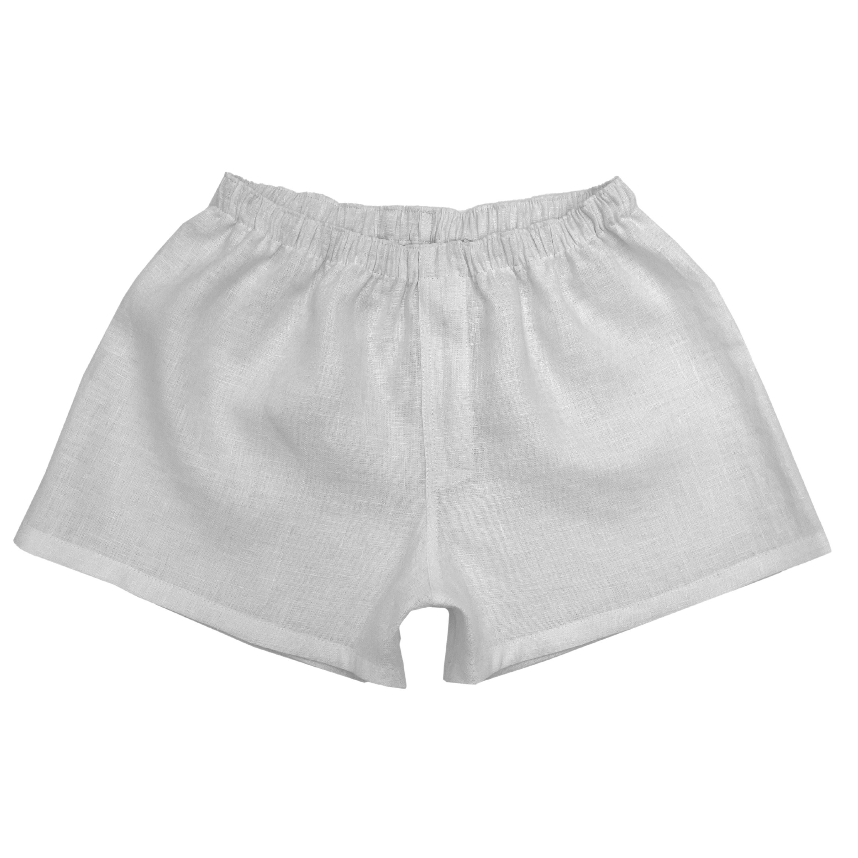 Women`s Light Gray Linen Boxer Shorts
