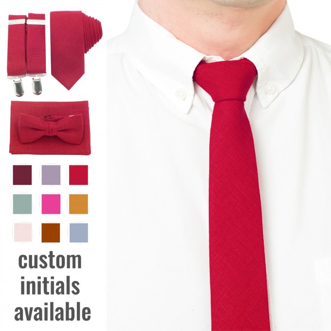 Linen red (valentina) ties10