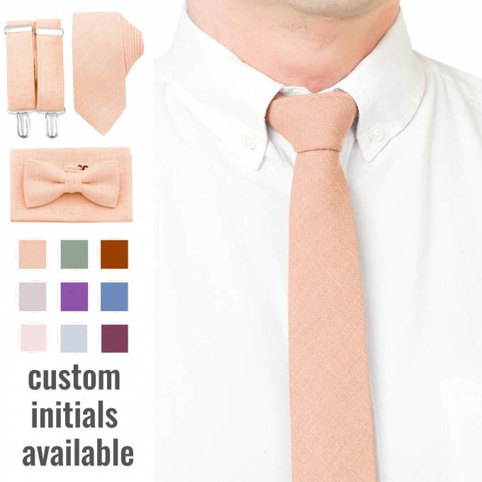 Linen peach (bellini) tie