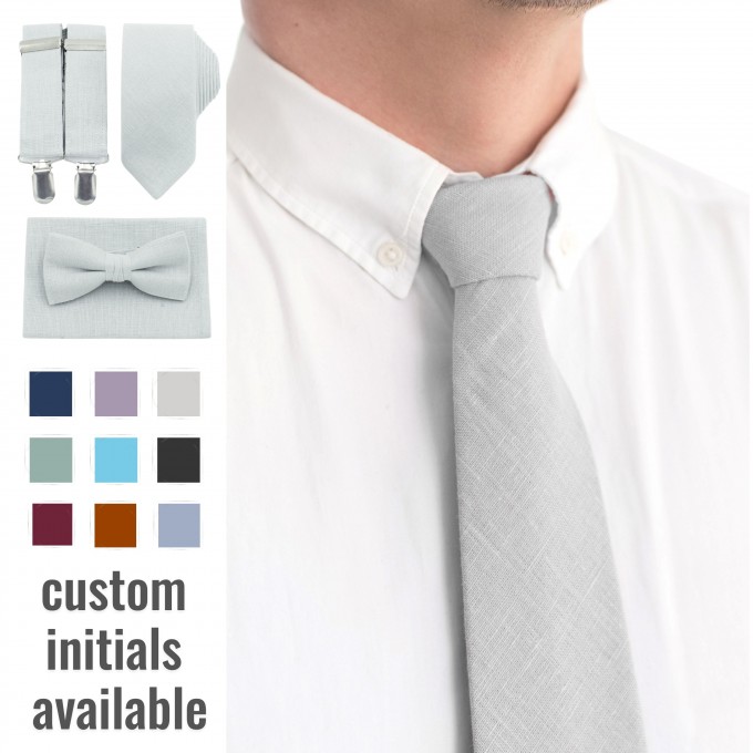 Linen light gray (silver) ties15