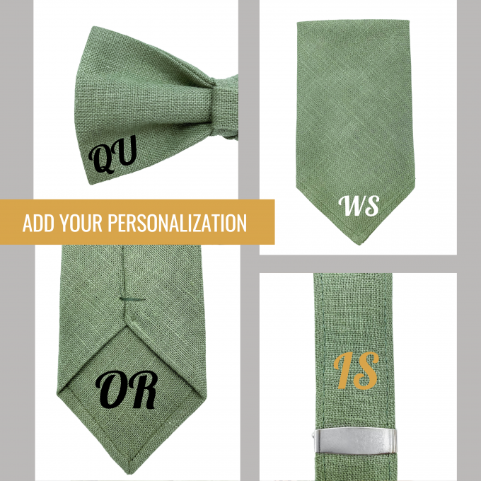 Linen forest green (hunter green) tie