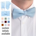 Linen light blue (ice blue) bow tie