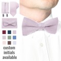 Linen blush pink (cameo) bow tie