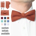 Linen cinnamon bow tie