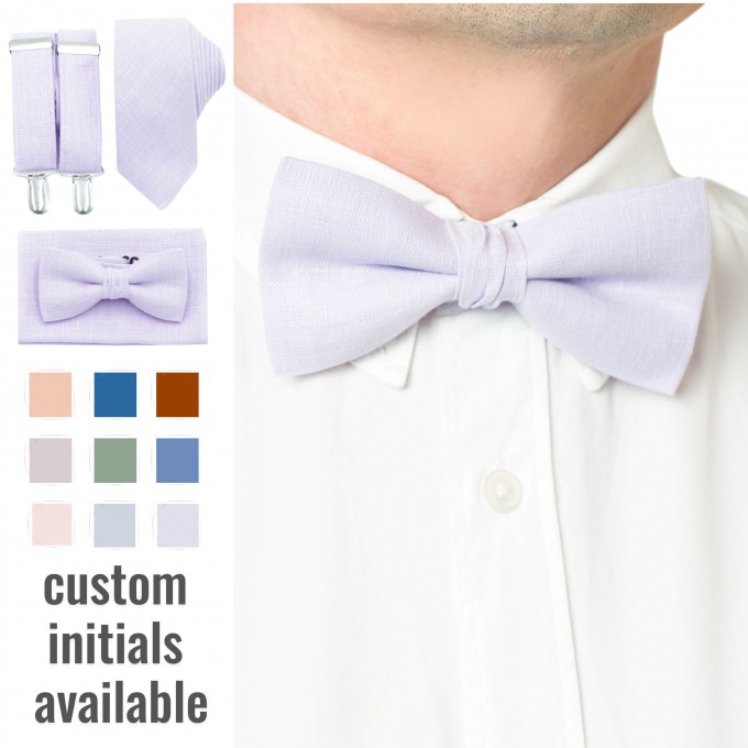 Linen light purple (iris) bow ties