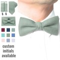 Linen dusty sage bow tie