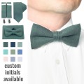 Linen forest green (hunter green) bow ties