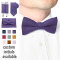 Linen plum bow tie