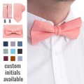 Linen coral (parfait) bow tie