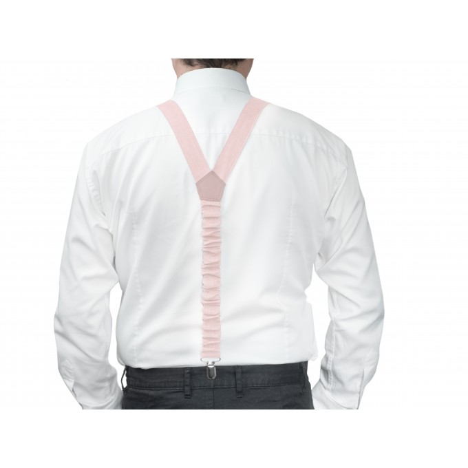 Linen dusty rose (ballet) bow tie and suspenders