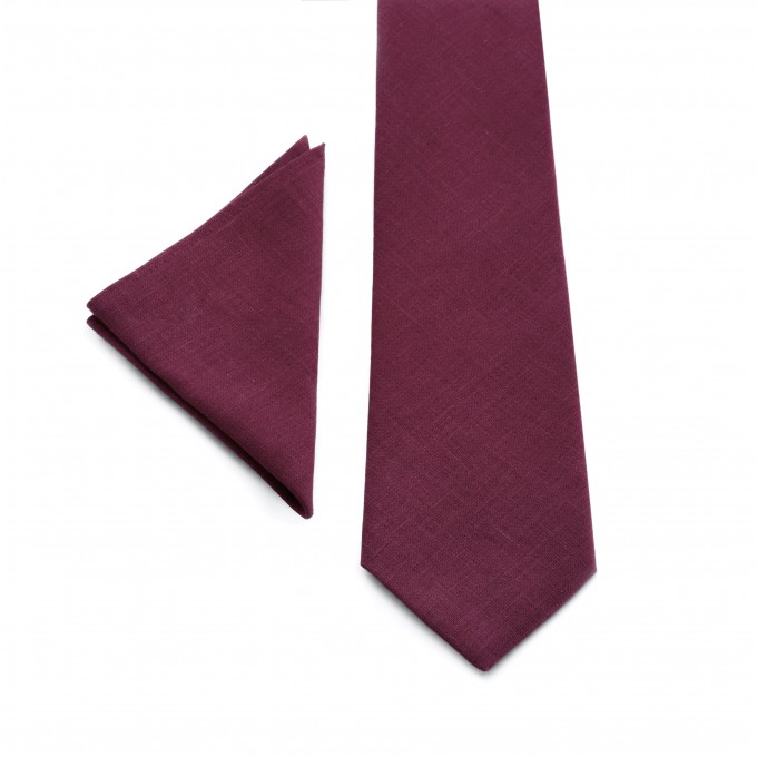 Linen burgundy (wine/cabernet) tie