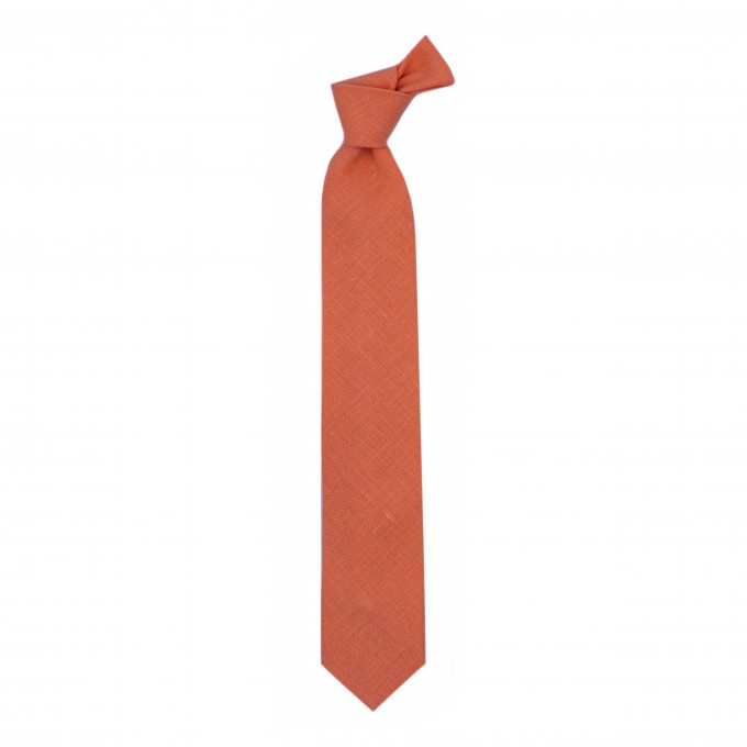 Linen burnt orange (sienna) bow tie and suspenders