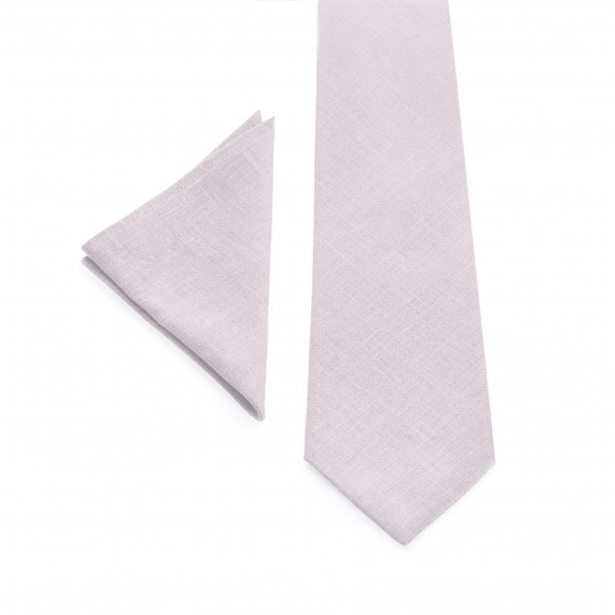 Linen blush pink (cameo) neck tie