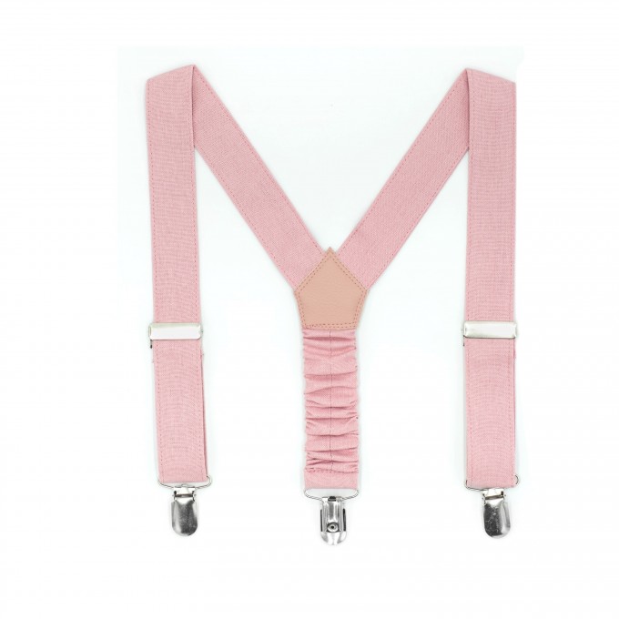 Dusty rose (ballet) ties and suspenders