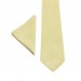 Linen light yellow (canary) bow tie and pocket square