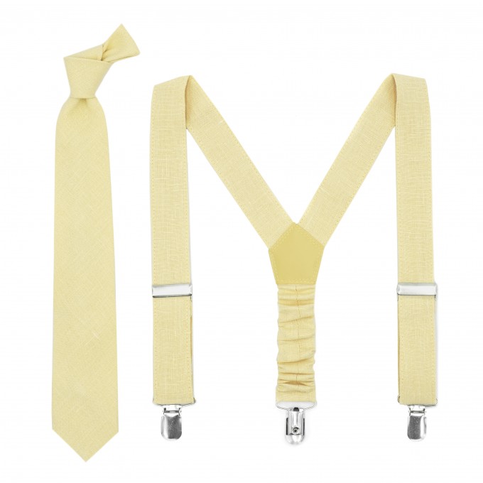 Linen light yellow (canary/daffodil) ties14