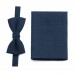 Linen navy blue (midnight/dark navy) bow tie and suspenders