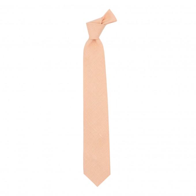 Linen peach (bellini) tie and pocket square