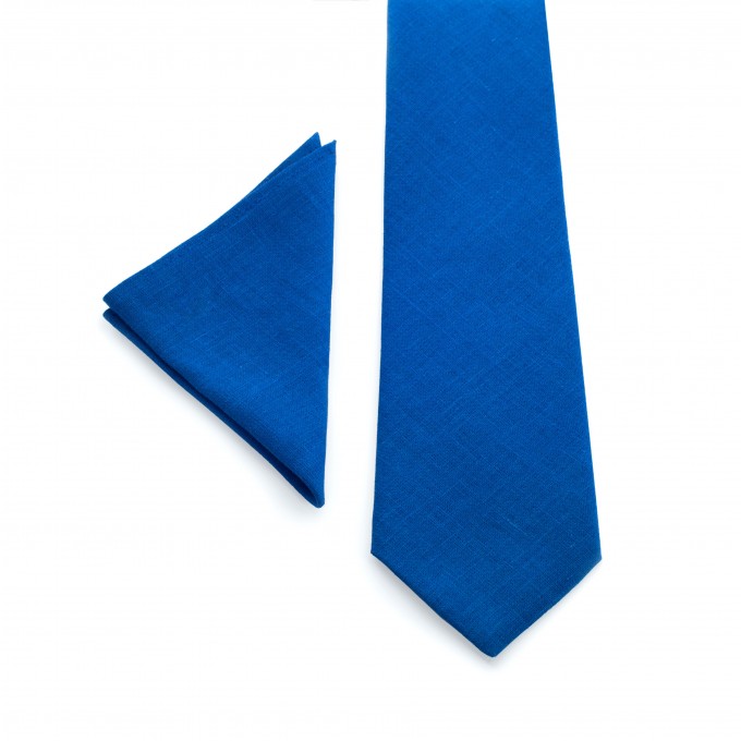 Royal blue tie and suspenders