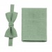 Linen sage green bow tie and suspenders