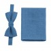 Linen steel blue tie and pocket square