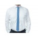 Linen steel blue tie and suspenders