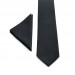 Linen black bow tie and pocket square