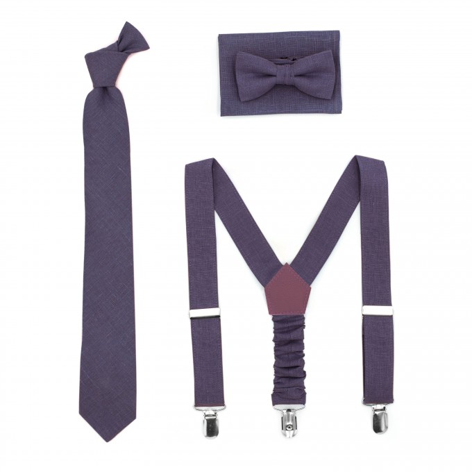 Linen plum tie