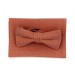 Linen cinnamon bow tie and pocket square