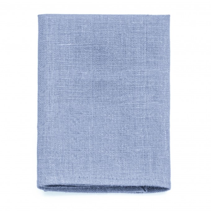 Linen dusty blue tie and pocket square