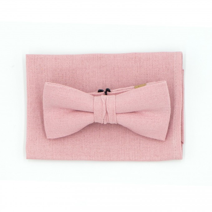 Linen dusty rose (ballet) ties and pocket square