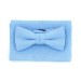 Linen light blue tie and pocket square