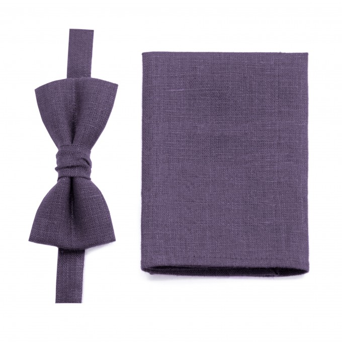 Linen plum tie