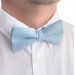 Linen light blue (ice blue) bow tie