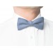 Linen dusty blue bow tie and suspenders