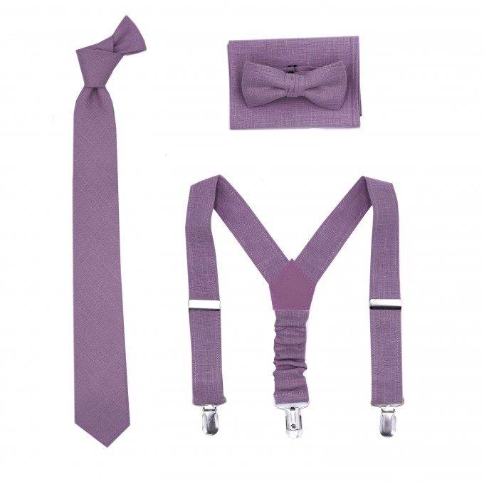 Linen mauve (wisteria) bow tie