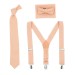 Peach (bellini) bow tie and suspenders